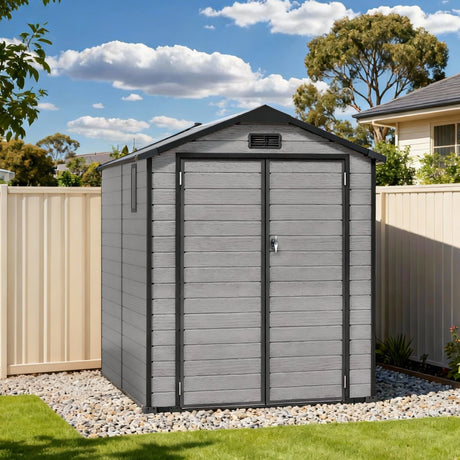 Cobertizo de Resina Patioslife YardVault | Caseta de Almacenamiento Impermeable y con Cerradura para Jardín