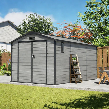 Cobertizo de Resina Patioslife YardVault | Caseta de Almacenamiento Impermeable y con Cerradura para Jardín