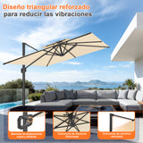 Patioslife Aegis Pro Sombrilla Excéntrica con Estructura de Aluminio para Jardín y Terraza