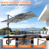 Patioslife Aegis Pro Sombrilla Excéntrica con Estructura de Aluminio para Jardín y Terraza