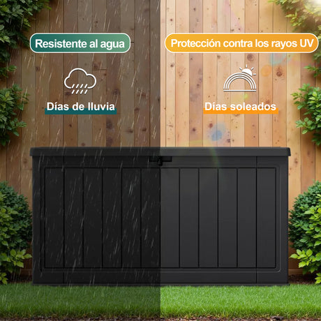 Patioslife YardVault Arcón de Resina para Jardín, Impermeable con Cerradura y Protección UV