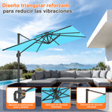 Patioslife Aegis Pro Sombrilla Excéntrica con Estructura de Aluminio para Jardín y Terraza