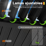 Patioslife Atlantic Pérgola de Aluminio con Lamas Ajustables y Luces LED
