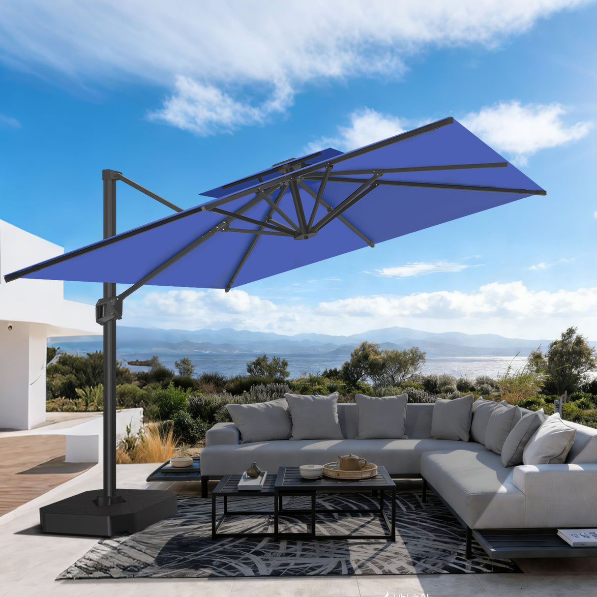 Patioslife Aegis Pro Sombrilla Excéntrica con Estructura de Aluminio para Jardín y Terraza