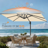 Patioslife Aegis Pro Sombrilla Excéntrica con Estructura de Aluminio para Jardín y Terraza