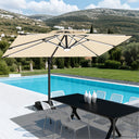Patioslife Aegis Premium Parasol Excéntrico con LED Solar y Giro 360°