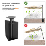 Patioslife Aegis Base Empotrada para Sombrilla Excéntrica de Alta Resistencia