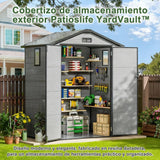 Cobertizo de Resina Patioslife YardVault | Caseta de Almacenamiento Impermeable y con Cerradura para Jardín