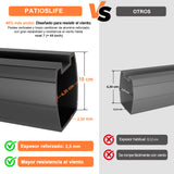 Patioslife Aegis Premium Parasol Excéntrico con LED Solar y Giro 360°