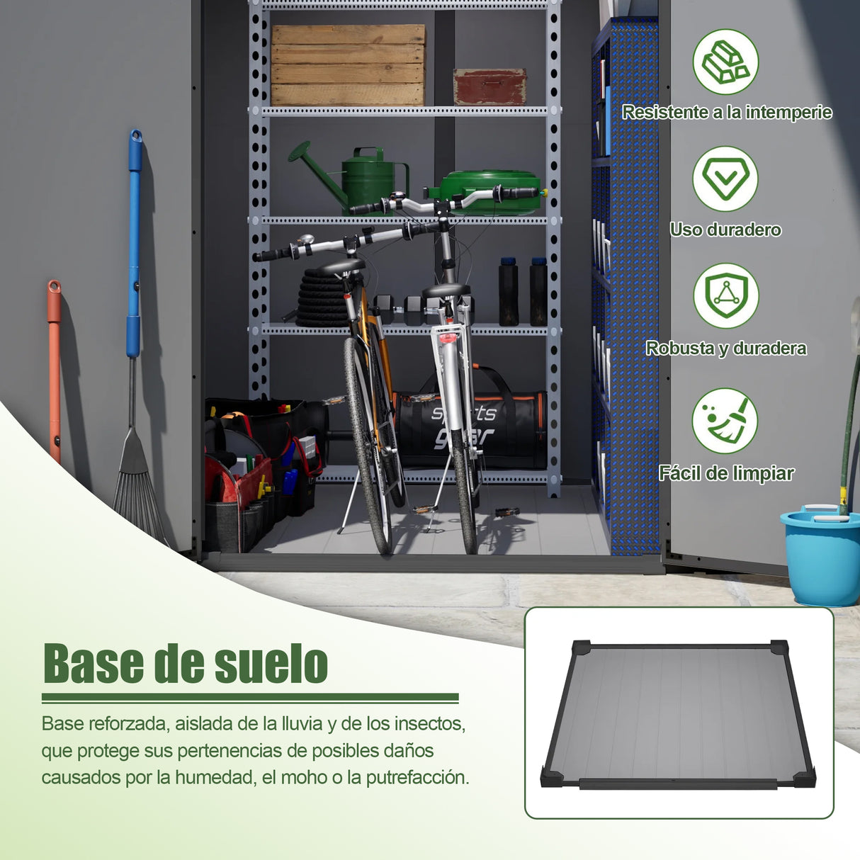 Cobertizo de Resina Patioslife YardVault | Caseta de Almacenamiento Impermeable y con Cerradura para Jardín