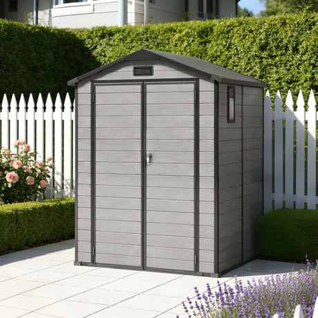 Cobertizo de Resina Patioslife YardVault | Caseta de Almacenamiento Impermeable y con Cerradura para Jardín