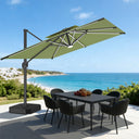 Patioslife Aegis Premium Parasol Excéntrico con LED Solar y Giro 360°
