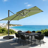 Patioslife Aegis Premium Parasol Excéntrico con LED Solar y Giro 360°