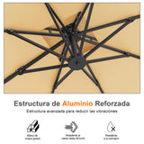 Patioslife Aegis Pro Sombrilla Excéntrica con Estructura de Aluminio para Jardín y Terraza