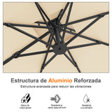 Patioslife Aegis Pro Sombrilla Excéntrica con Estructura de Aluminio para Jardín y Terraza