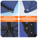 Patioslife Aegis Premium Parasol Excéntrico con LED Solar y Giro 360°
