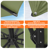 Patioslife Aegis Premium Parasol Excéntrico con LED Solar y Giro 360°