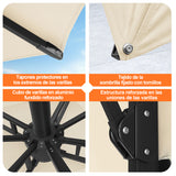 Patioslife Aegis Premium Parasol Excéntrico con LED Solar y Giro 360°