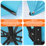 Patioslife Aegis Premium Parasol Excéntrico con LED Solar y Giro 360°