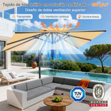 Patioslife Aegis Pro Sombrilla Excéntrica con Estructura de Aluminio para Jardín y Terraza