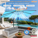 Patioslife Aegis Pro Sombrilla Excéntrica con Estructura de Aluminio para Jardín y Terraza