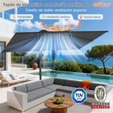 Patioslife Aegis Pro Sombrilla Excéntrica con Estructura de Aluminio para Jardín y Terraza
