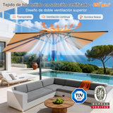 Patioslife Aegis Pro Sombrilla Excéntrica con Estructura de Aluminio para Jardín y Terraza