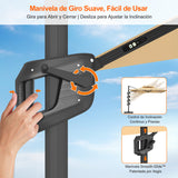 Patioslife Aegis Premium Parasol Excéntrico con LED Solar y Giro 360°