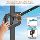 Patioslife Aegis Premium Parasol Excéntrico con LED Solar y Giro 360°