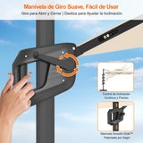 Patioslife Aegis Premium Parasol Excéntrico con LED Solar y Giro 360°