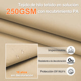 Patioslife Aegis Pro Sombrilla Excéntrica con Iluminación LED Solar, Estructura de Aluminio Termolacado y Rotación 360°