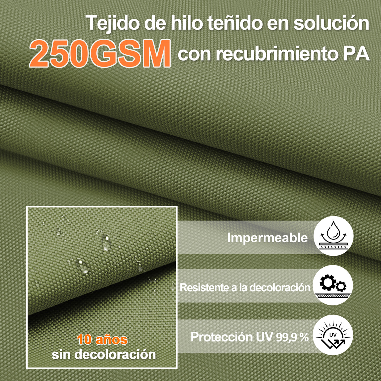 Patioslife Aegis Pro Sombrilla Excéntrica con Iluminación LED Solar, Estructura de Aluminio Termolacado y Rotación 360°