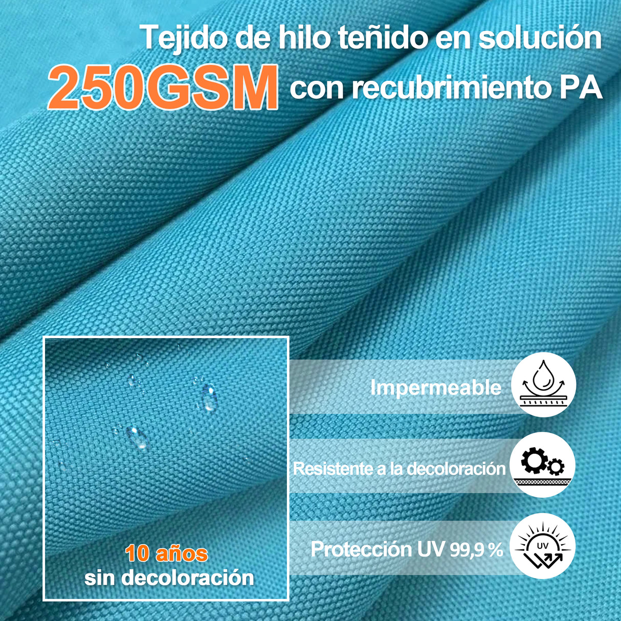 Patioslife Aegis Pro Sombrilla Excéntrica con Iluminación LED Solar, Estructura de Aluminio Termolacado y Rotación 360°