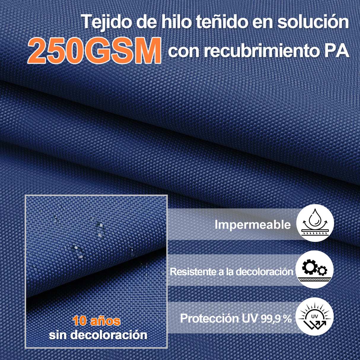Patioslife Aegis Pro Sombrilla Excéntrica con Iluminación LED Solar, Estructura de Aluminio Termolacado y Rotación 360°