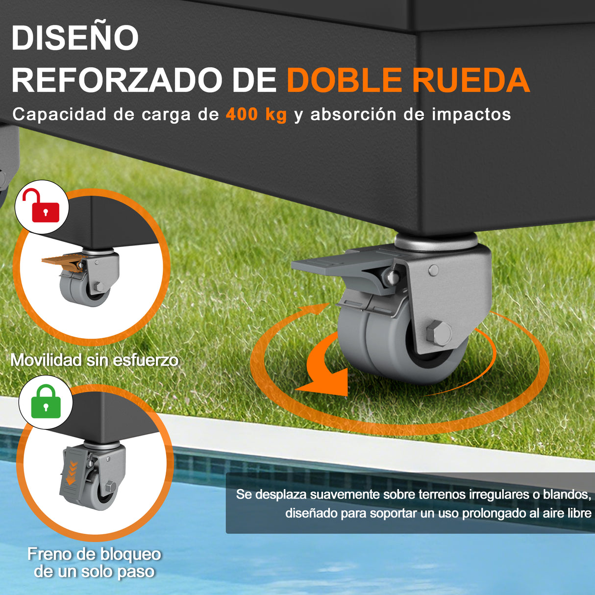 Patioslife Base Modular con Ruedas y Freno para Sombrilla Excéntrica Aegis