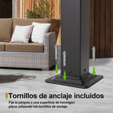 Patioslife Atlantic Pérgola de Aluminio con Lamas Ajustables y Luces LED