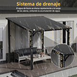 Patioslife Haven Gazebo de Techo Duro de Pared de Aluminio