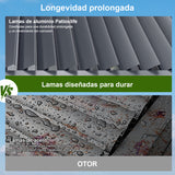 Patioslife Atlantic Pérgola de Aluminio con Lamas Ajustables y Luces LED