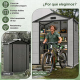 Cobertizo de Resina Patioslife YardVault | Caseta de Almacenamiento Impermeable y con Cerradura para Jardín