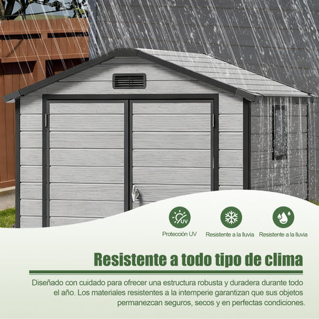 Cobertizo de Resina Patioslife YardVault | Caseta de Almacenamiento Impermeable y con Cerradura para Jardín